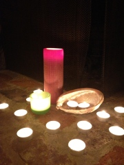 Candle light and shells were important elements in the ceremony.